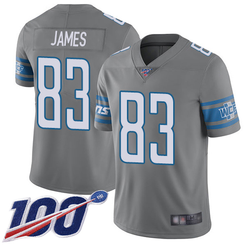 Detroit Lions Limited Steel Men Jesse James Jersey NFL Football 83 100th Season Rush Vapor Untouchable